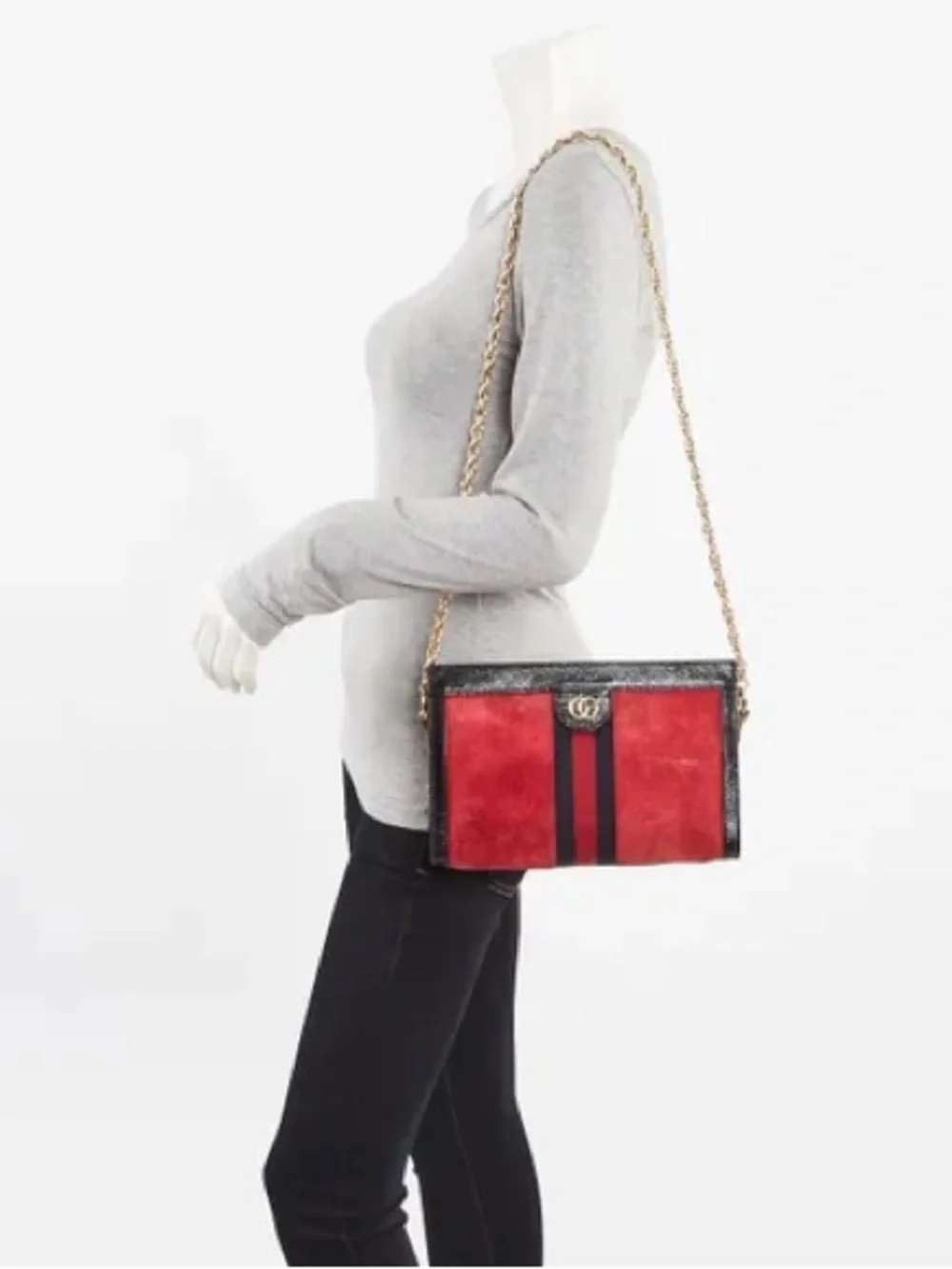 Vintage red suede